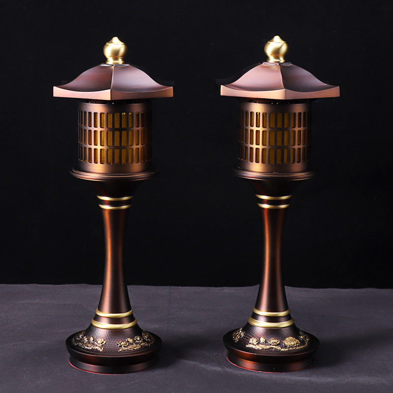 Taiwan Pure Copper Lotus Lamp Lotus Lamp Home Guanyin Buddha Lamp Colorful Buddha Lamp LED Ever-Bright Lamp Buddha Lamp