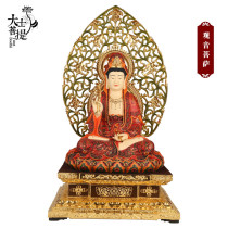 Taiwan 87 cm painted pure copper Guanyin Buddha statue home offerings to Guanyin Bodhisattva Guanyin statue home ornaments