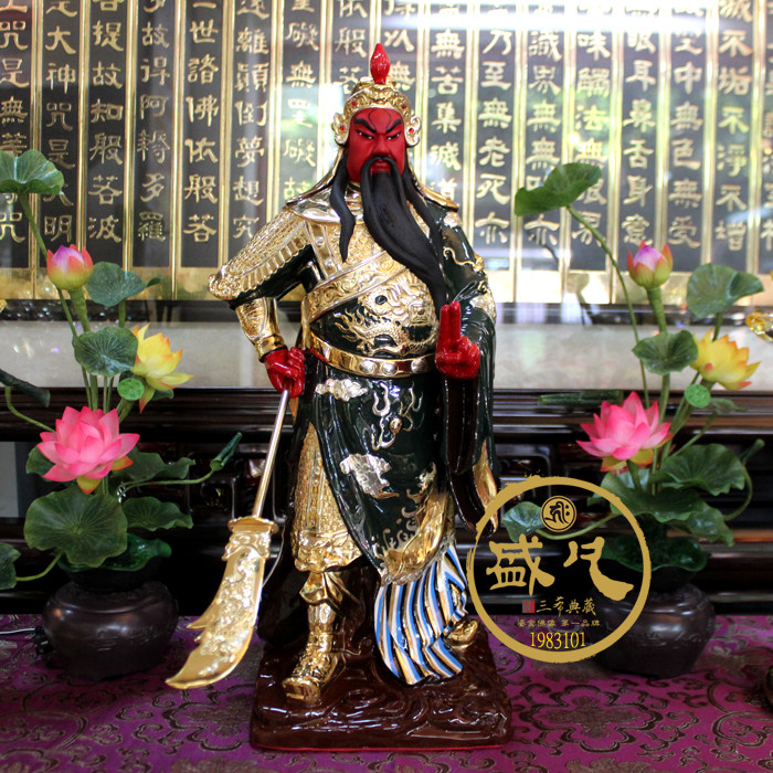 Taiwan's pure copper-Chinese-golden Kuan Kung statue of Guan Yu, the god of the two Lord Guan, is dedicated to the fortune and fortune of the Lord of the Gods.