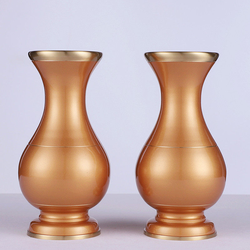 Taiwan pure copper Guanyin water purification bottle for Buddha vase vegetarian side Buddha Former Lotus bottle flowers vase Buddha Hall Home Swaying Accessories