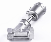 304 stainless steel high temperature steam threaded Y type pneumatic angle seat valve DN15 20 25 25 40 40 50 65