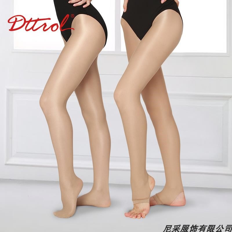 Bright pearl socks competitive competition jumpsuit children's body aerobics cheerleading adult dance skin color thin