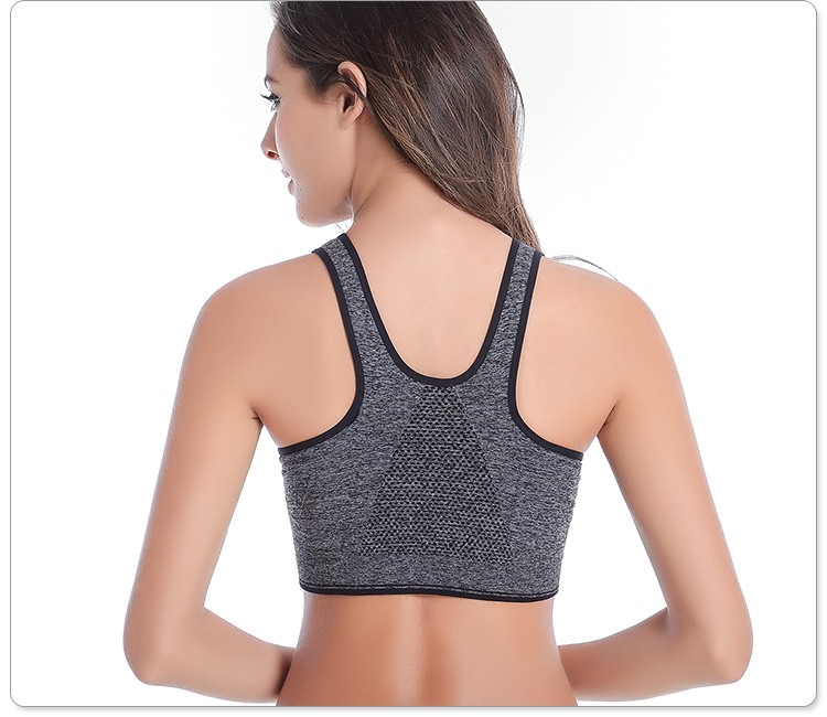 Hàng ngày đặc biệt thể thao đồ lót chạy chống sốc breathable ladies 'dây kéo phía trước điều chỉnh mỏng vest áo ngực