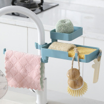 Rotatable faucet storage rack sink sink dishcloth drain rack kitchen pool sponge storage rack for household use