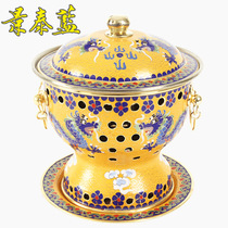 Cloisonne copper hot pot small hot pot single hotel cloisonne small hot pot alcohol stove one person one pot small hot pot