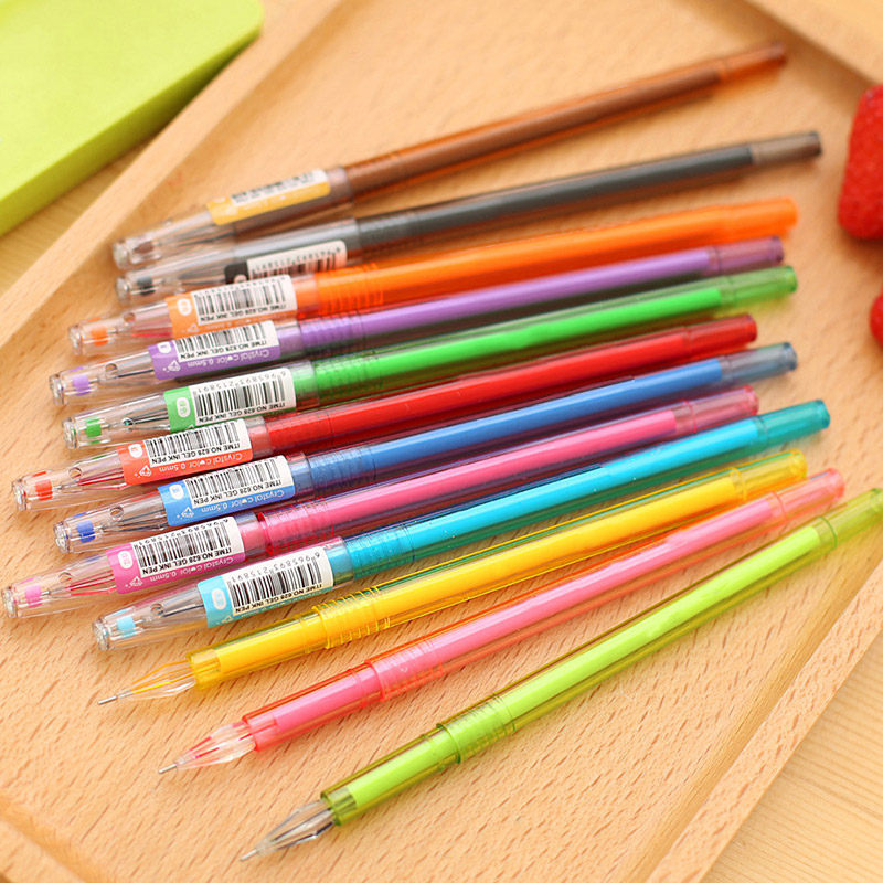 Diamond Middle Sex Pen Creative Color Water-based Sign Pen 0 38mm 38mm 12 12 Loaded Office Study Stationery