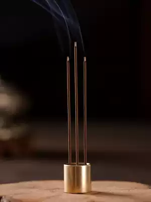 Pure copper incense burner for Buddha incense insert incense seat line incense household porous solid nine-hole incense device brass three incense holder