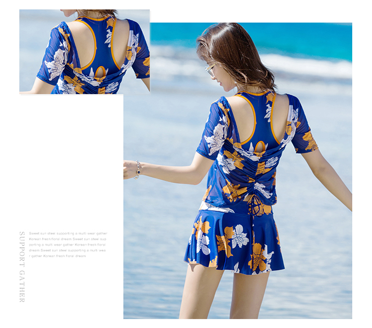 Đồ bơi nữ mới Váy bikini ba mảnh áo chống nắng áo ngực nhỏ tập hợp áo tắm spa bảo thủ - Bikinis thoi trang ao tam