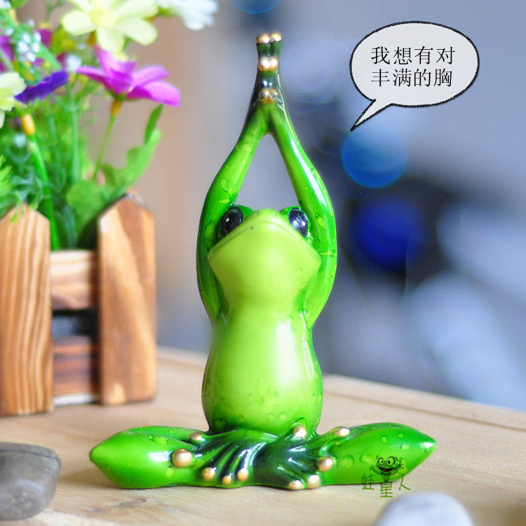 蛙星人创意青蛙瑜伽馆摆件花园造景节操蛙装饰