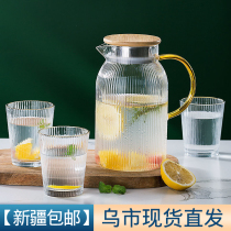 Nordic glass hipster cold kettle high temperature resistant creative cool water kettle large capacity hot water teapot water set