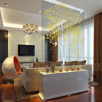 Modern living room art glass screen partition shoe cabinet frosted light transparent decoration light luxury porch custom small apartment