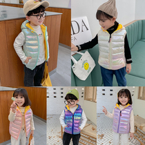 2020 new childrens down cotton hooded vest small childrens wear warm vest baby waistcoat coat