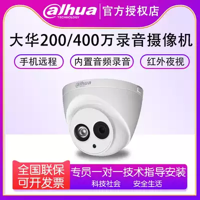 Dahua monitoring the photographing lens 2 million Network HD night vision H 265 audio recordings remote monitoring POE hemisphere