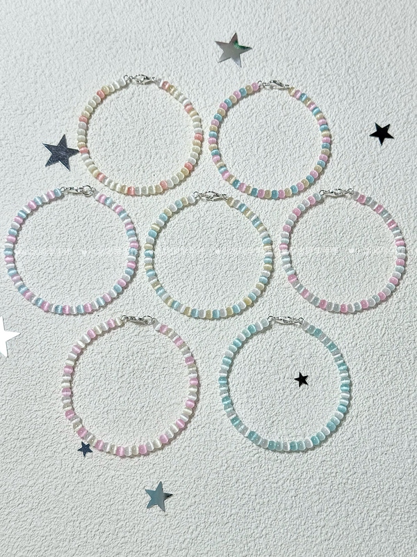 【Brushed Cat's Eye Series】Memory Steel Beaded Bracelet Cute Candy Bracelet Best Friend Gift Cat's Eye Versatile