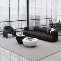 Light luxury office straight seating area negotiation conference room sofa business modern minimalist reception technology leather