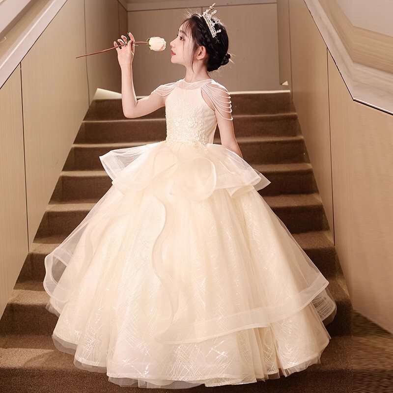 Plus Size Evening Dress, Tutu Skirt, Long Dress for Girls, Birthday Princess Dress, Violin Dress, Piano Performance Dress