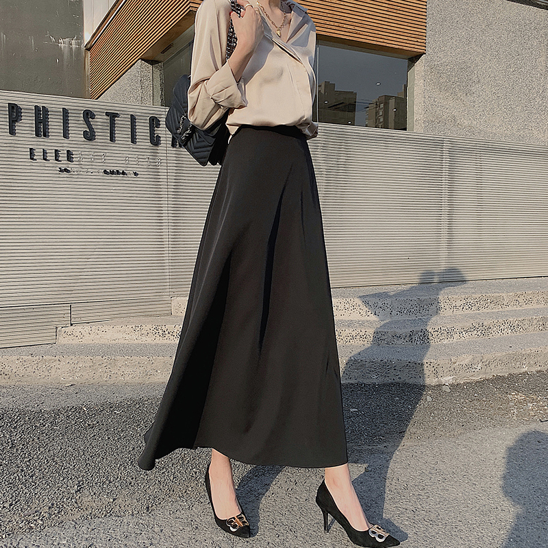 Tall People Can Wear a Long A-Line Skirt That Covers the Hips, Suitable for Pear-Shaped Figures, Summer Ankle-Length Skirt, Extra-Long, High-End Feel, Spring and Summer