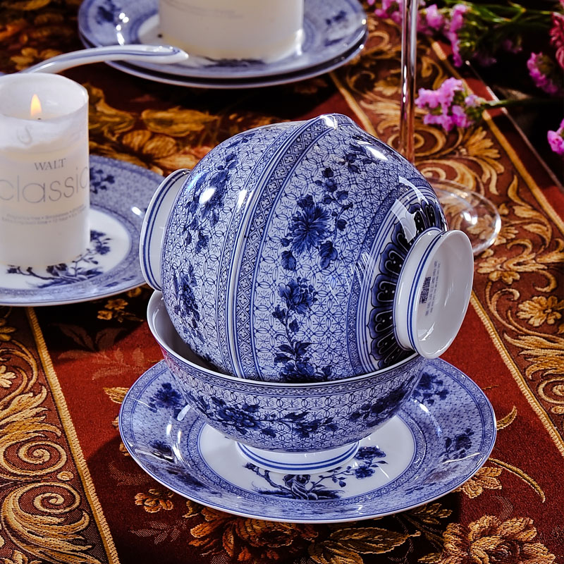 Red xin 58 head of archaize of jingdezhen blue and white ipads China tableware celadon creative elegant tableware tableware