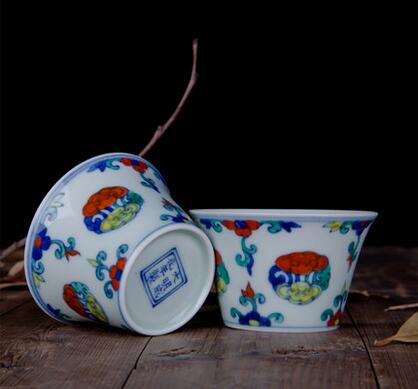 Red xin in bucket color cup chicken cylinder jingdezhen hand - made manual archaize ceramic tea cups