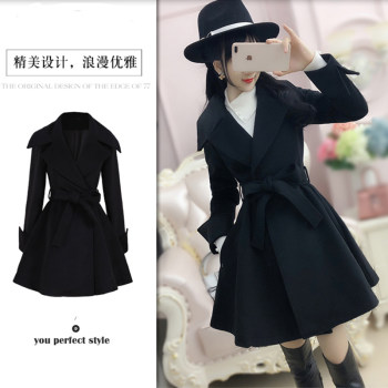 Winter slim thick suit collar woolen jacket
