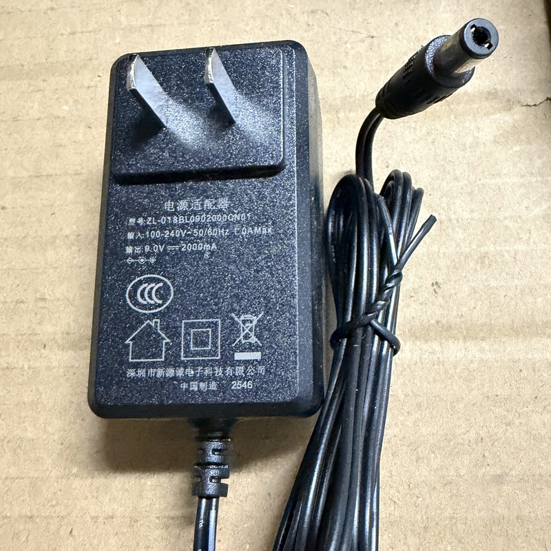 Original Zl018Bl902000Cn01 Power Adapter Charging Cable 9.0V2000Ma 9V2A