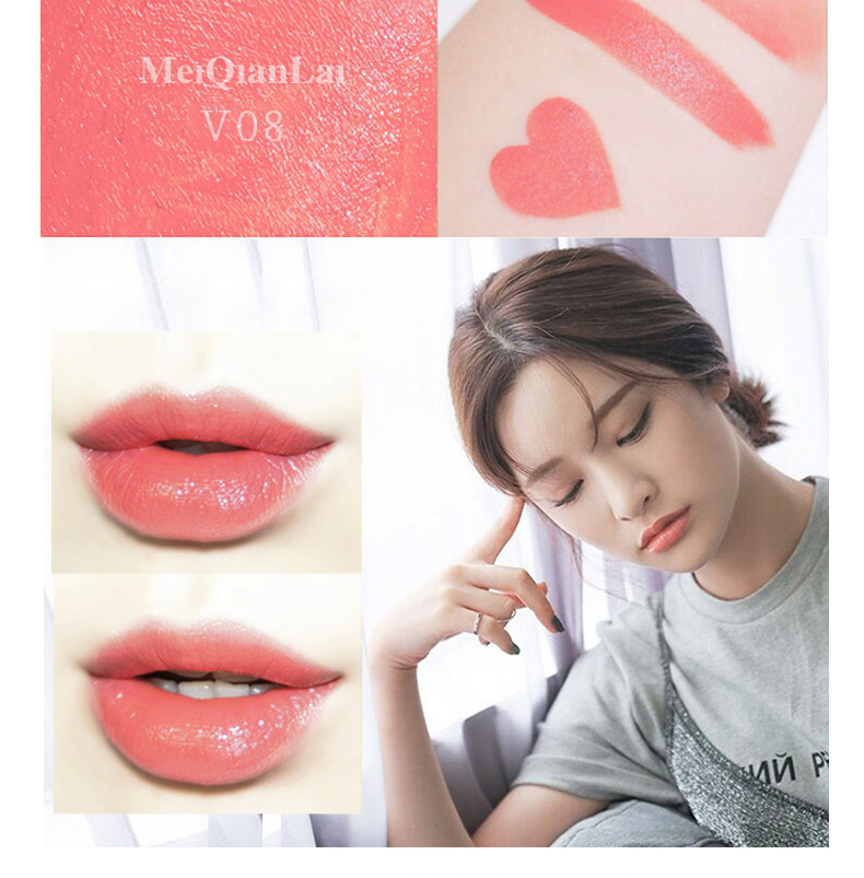 Kết hợp nước hoa hồng dưỡng ẩm kéo dài không dễ dàng Decolorization Bean Paste Bưởi Matte Lipstick Lip Gloss Bites Lip Makeup son twenty four hour