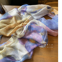 (Ai Han custom) boiled wool hand-painted soft scarf for autumn and winter must enter boiled wool hand-painted soft scarf light and thin warm shawl