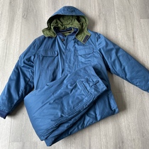 Vintage inventory 91 ground staff cotton clothing winter cold-proof suit with coverall blue windproof cotton cotton clothes and pants outdoor