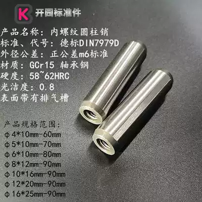 m6 positive tolerance DIN7979D high strength precision internal thread cylindrical pin bearing steel pin hardness 58~62