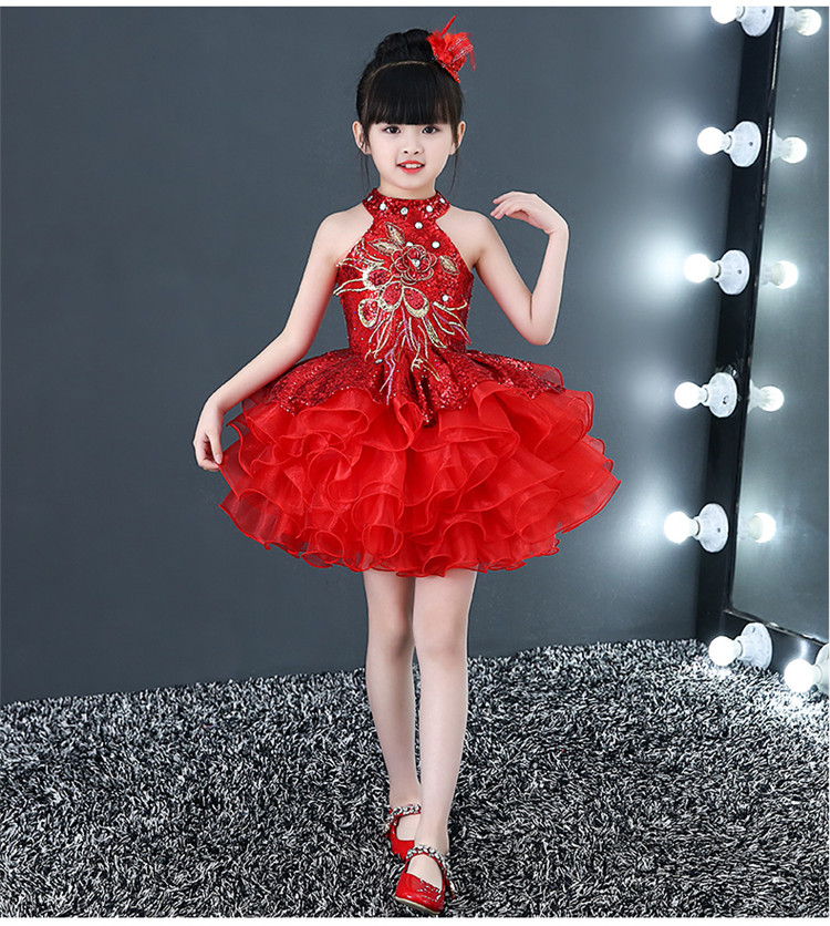 Ngày tết trẻ em trang phục công chúa trang phục cô gái váy fluffy váy trẻ em hiện đại khiêu vũ trang phục biểu diễn đồng phục cảnh sát trẻ em
