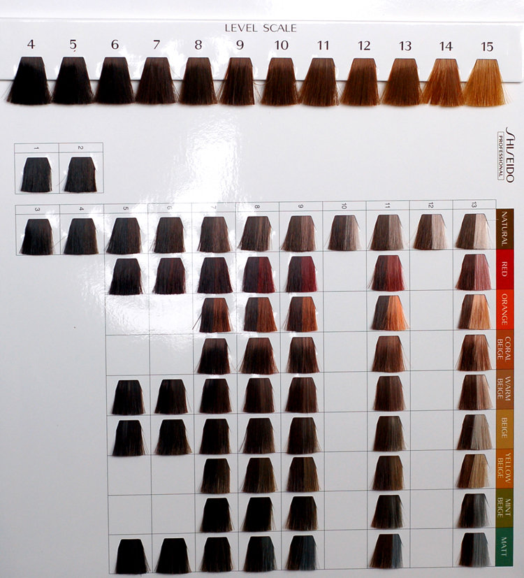 Shiseido Hair Dye Colour Chart