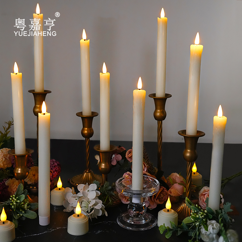 Remote Control Rechargeable Long Stick Wax Led Electronic Candle Lamp Paraffin Wax Decoration Wedding Christmas Props Atmosphere Light