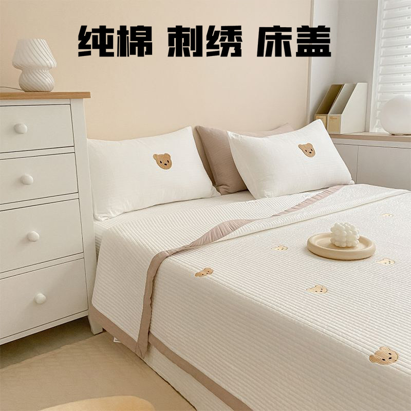 New Pure Cotton Bed Bag Single Piece Cotton Linen Clips Cotton Mat Bed Cushion Cover Hood Protective Jacket Pure Cotton Bed Cover Bed Cover