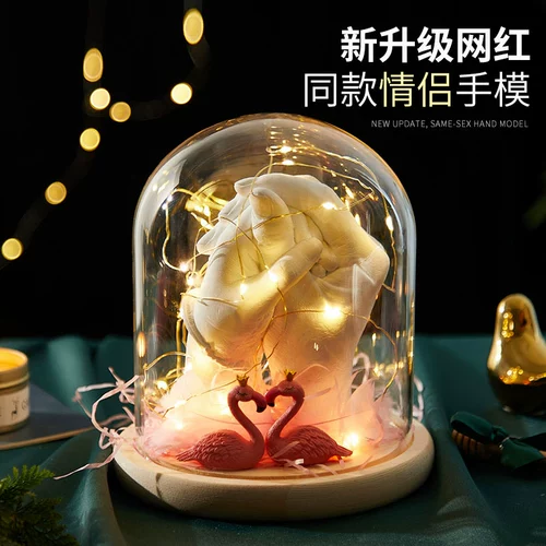 Стеклянная милая памятная маска для рук для влюбленных на день Святого Валентина, подарок на день рождения