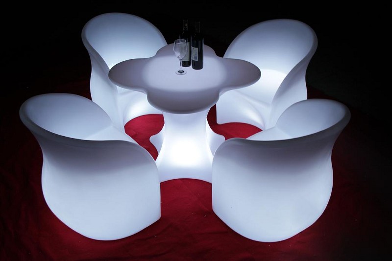 Bàn tròn lớn ánh sáng bàn thanh hộp đêm bàn cà phê phòng khách LED bàn ăn sự kiện và ghế 70CM đồ nội thất cao - Giải trí / Bar / KTV bàn quán bar