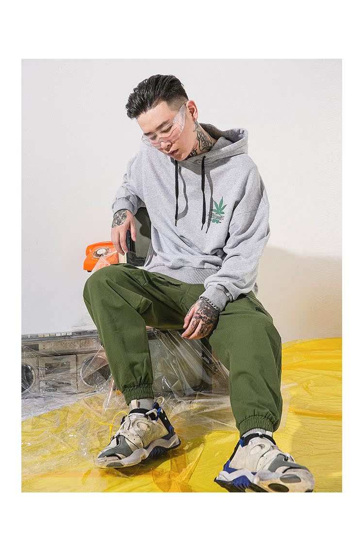 Ẩn trong xu hướng thành phố áo len mới in áo len nam hip-hop hip-hop thanh niên áo khoác đôi thời trang nam
