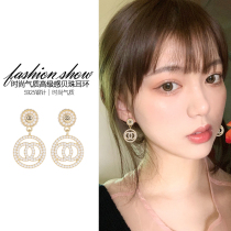 Xiangner pearl earrings 2020 New Tide earrings female temperament long high-grade round face atmospheric earrings