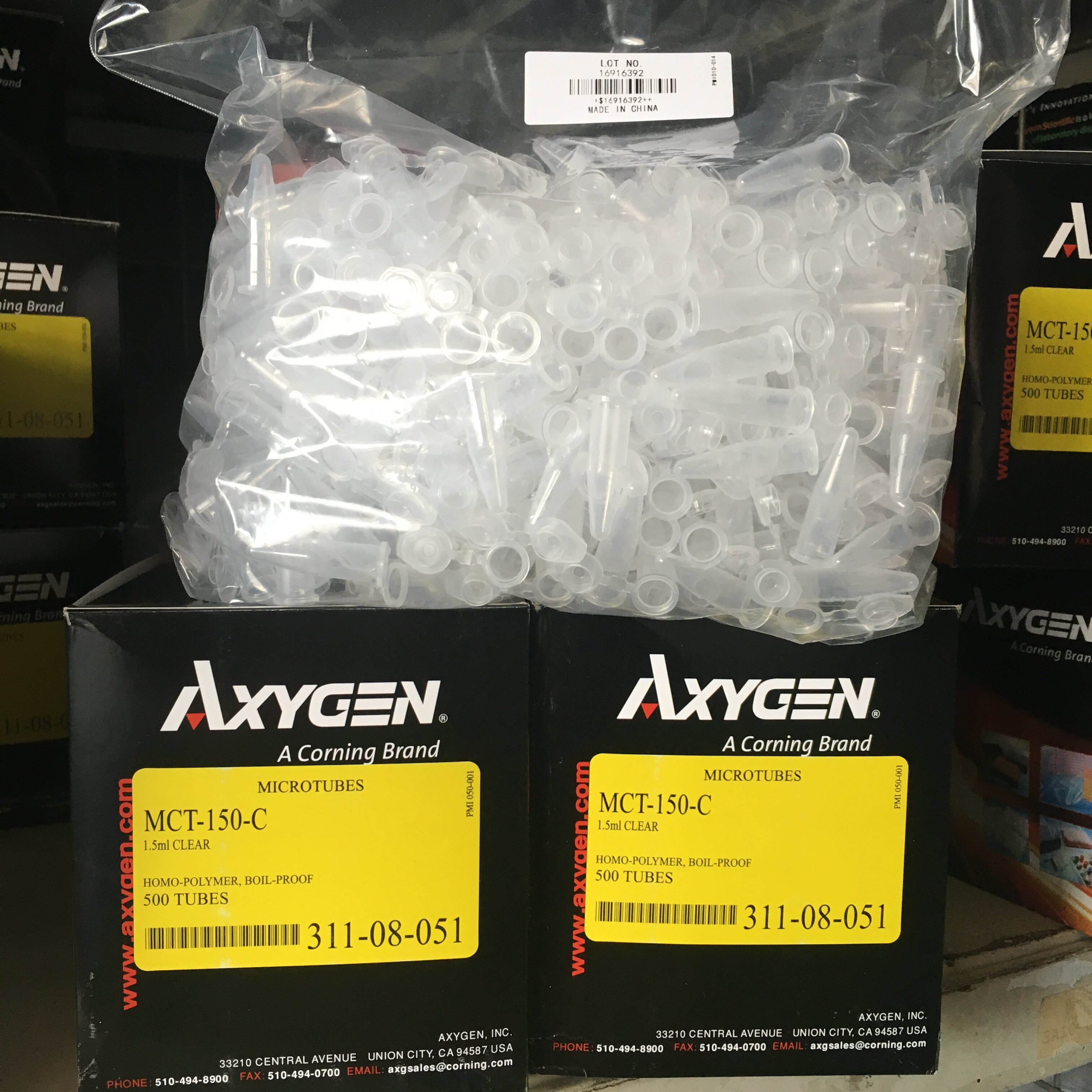 1.5ML离心管爱思进AXYGEN MCT-150-C 500支/盒 EP管无RNA酶无热源