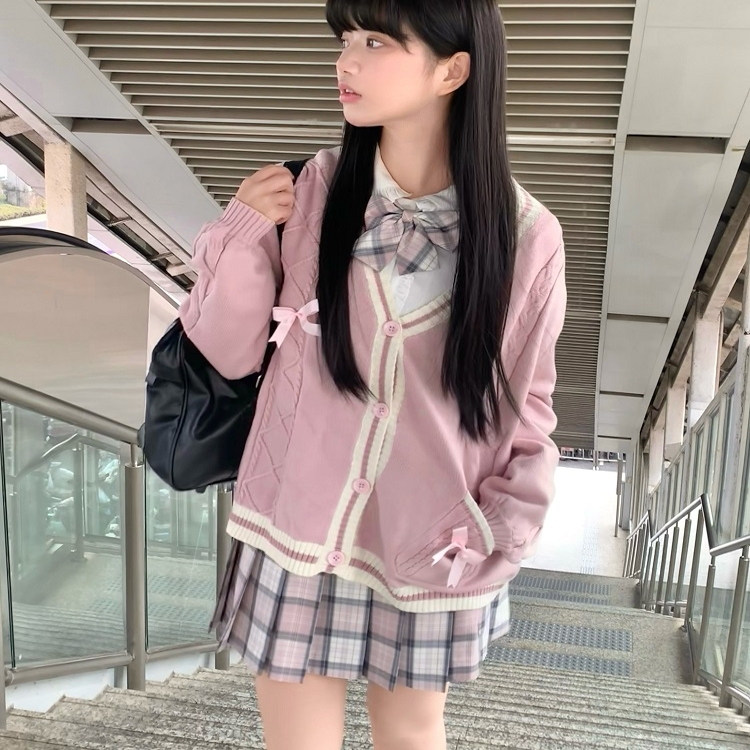 Half a Spoon of Sugar Original [Chestnut Cake] Long-Sleeved Sweater Cardigan Authentic College Style Jk Sweater
