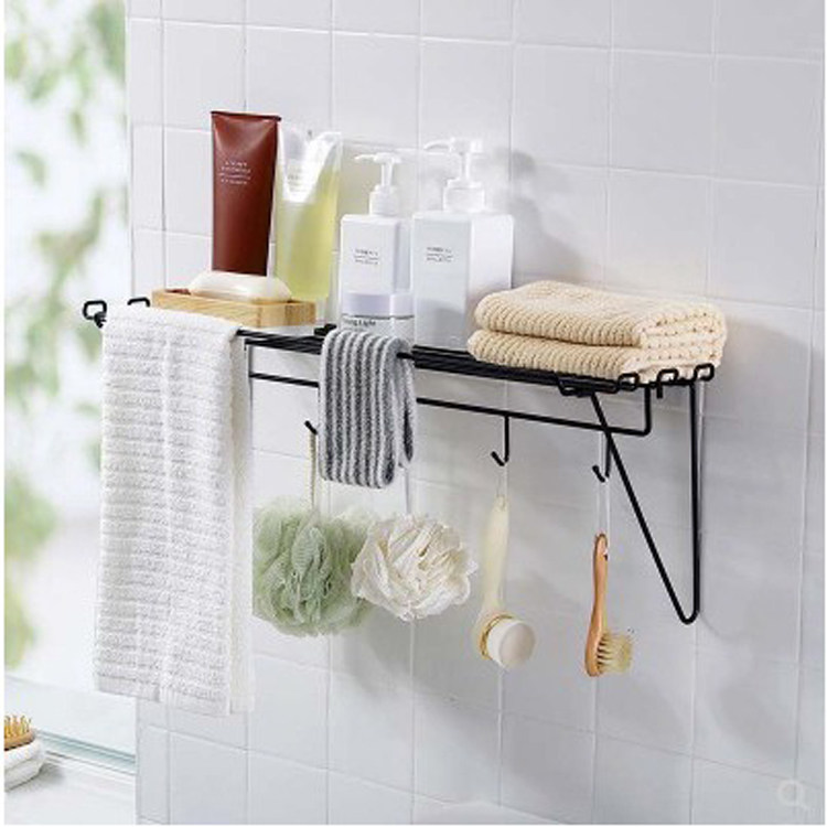 Bathroom With Hook Iron Art Containing Layer Shelf Wall-mounted Provincial Space Makeup rack Kitchen Tuning Racks Finishing Racks