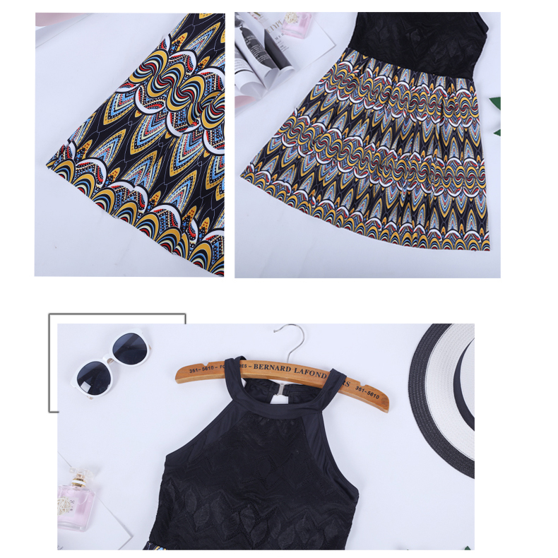 Cặp đôi áo tắm đen boho 	đồ đi biển đôi nữ
