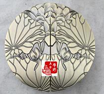 Chinese antique Lotus door handle craft handle Hotel Club glass door antique bronze handle European style