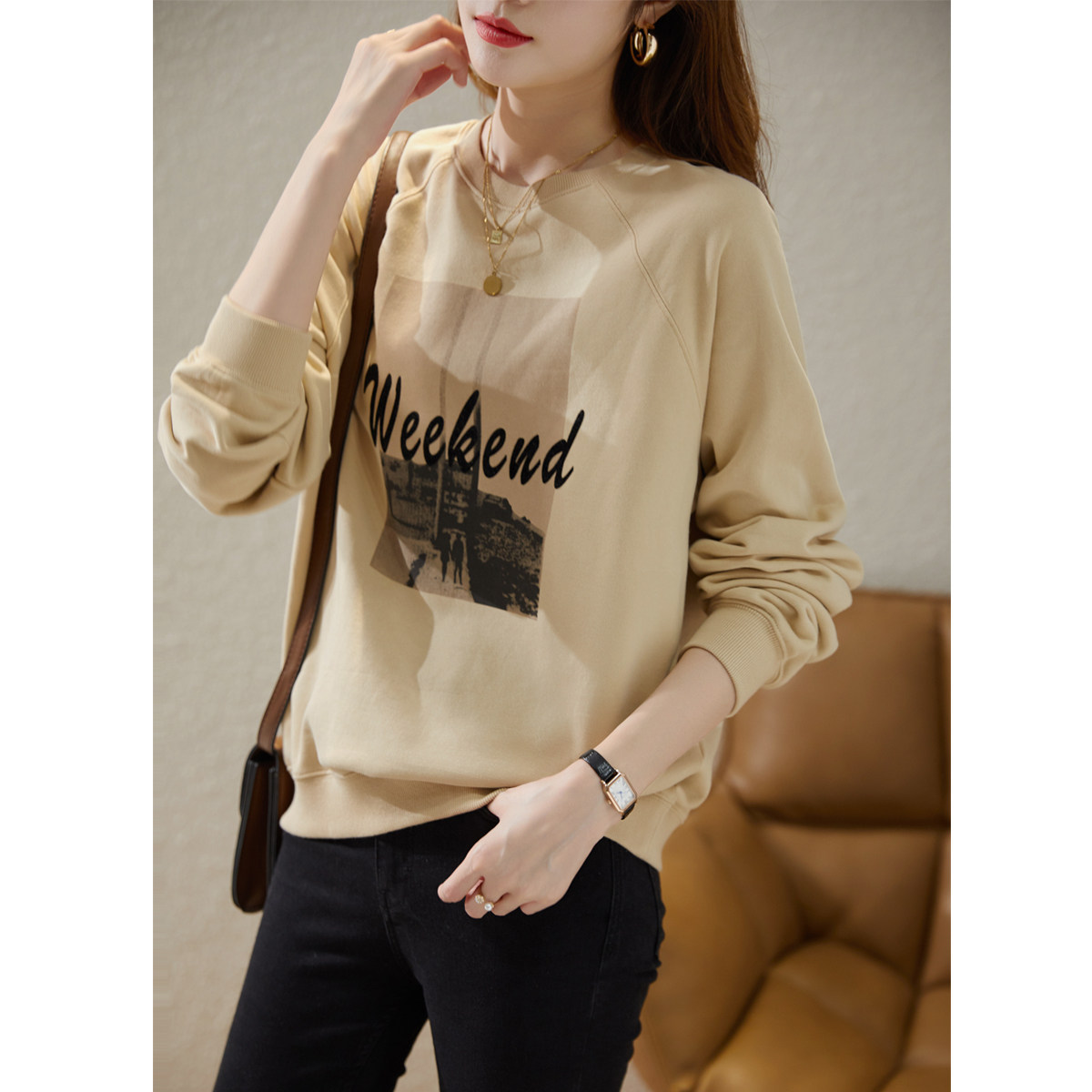 Foreign Trade Only Italian Women's Fashion External Single Cutting Extra Single Cut Tail Euro Age Reduction of All Cotton Headlads