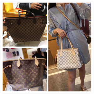 代购 LV/路易威登女包 NEVERFULL 经典中号老花子母包单肩妈咪包