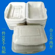 Hộp cơm trưa dùng một lần hộp cơm xuống cấp gói nhựa vuông takeaway gạo dày 100 thức ăn nhanh có khóa bọt - Hộp cơm điện sưởi ấm