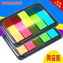 Del fluorescent film indicator page number notebook folder label sticker decal classification Post-it notes translucent small bar index Post-It note Chronicle post sticker sticker student color