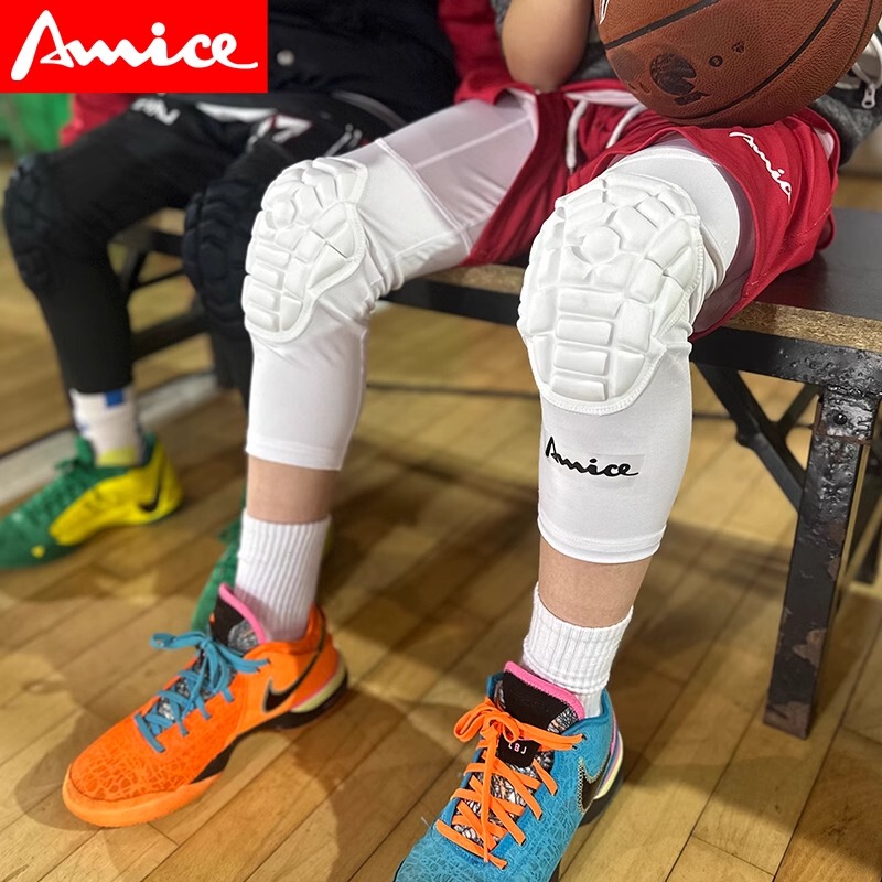 Children's Small Basketball Equipment Honeycomb Knee Pads Anti-Collision Training Sports Elastic Basketball Leggings Capri Pants James