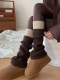Color-Blocked Calf Socks, Stacked Socks, Warm and Slimming Long Socks, Paired with Snow Boots, Shark Pants Layered with Knitted Flared Leg Warmers