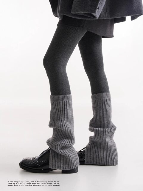 Slit Socks, Stacked Socks, Warm Flared Calf Socks Paired with Pantyhose to Enhance Leg Shape, Long Leg Warmers for Autumn and Winter