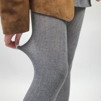 Miu Gray Vertical Striped Pantyhose for Women, Slightly Sheer, High-End Feel, Versatile, Slimming, High Elasticity, Suitable for Outerwear